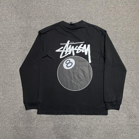 Stussy Solid 8 Ball Long Sleeve T-Shirt in Black - Picture 2 of 5